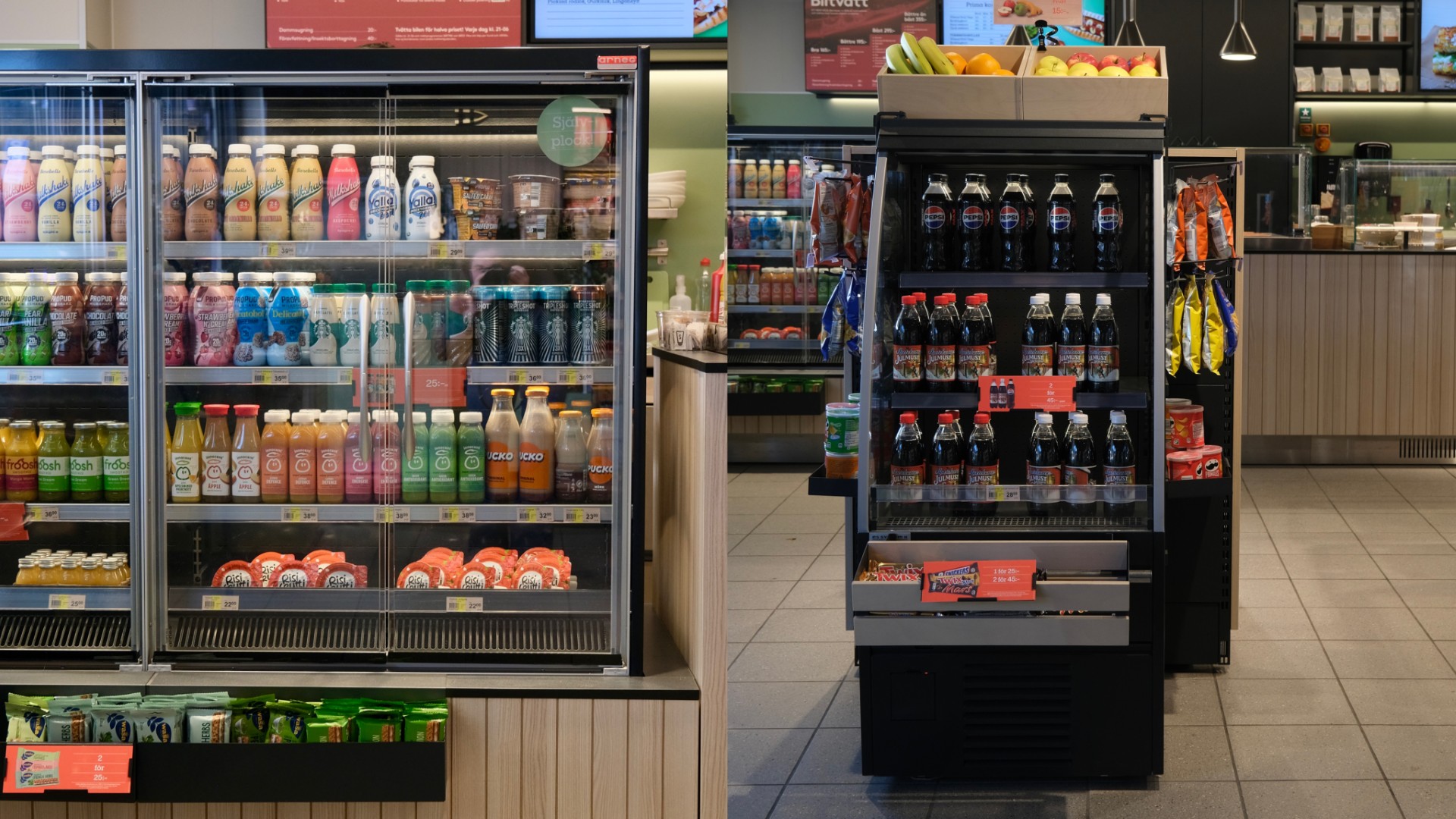 PLOQ koncept hos St1 Displaykyl dryck